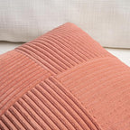Fancy Homi 2 Packs Coral Big Decorative Throw Pillow Covers 24x24 Inch for Living Room Couch, Rustic Farmhouse Boho Home Decor, Soft Corss Corduroy Patchwork Accent Peach Square Cushion Case 60x60 cm