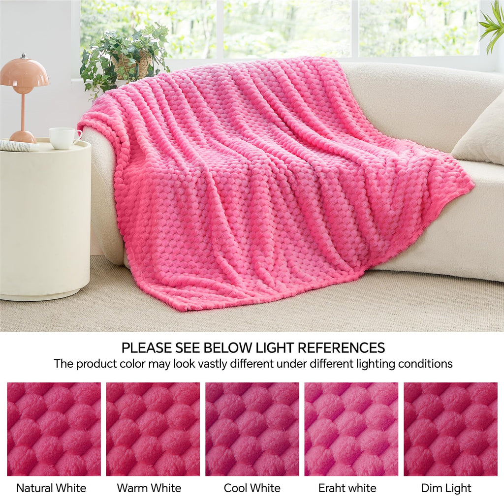 BEDELITE Hot Pink Throw Blanket for Couch, Soft Cozy Gifts for Women, 50*60