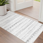 Nakagishi Boho 2x4 Washable Area Rug Non Slip Carpet for Entryway Gray