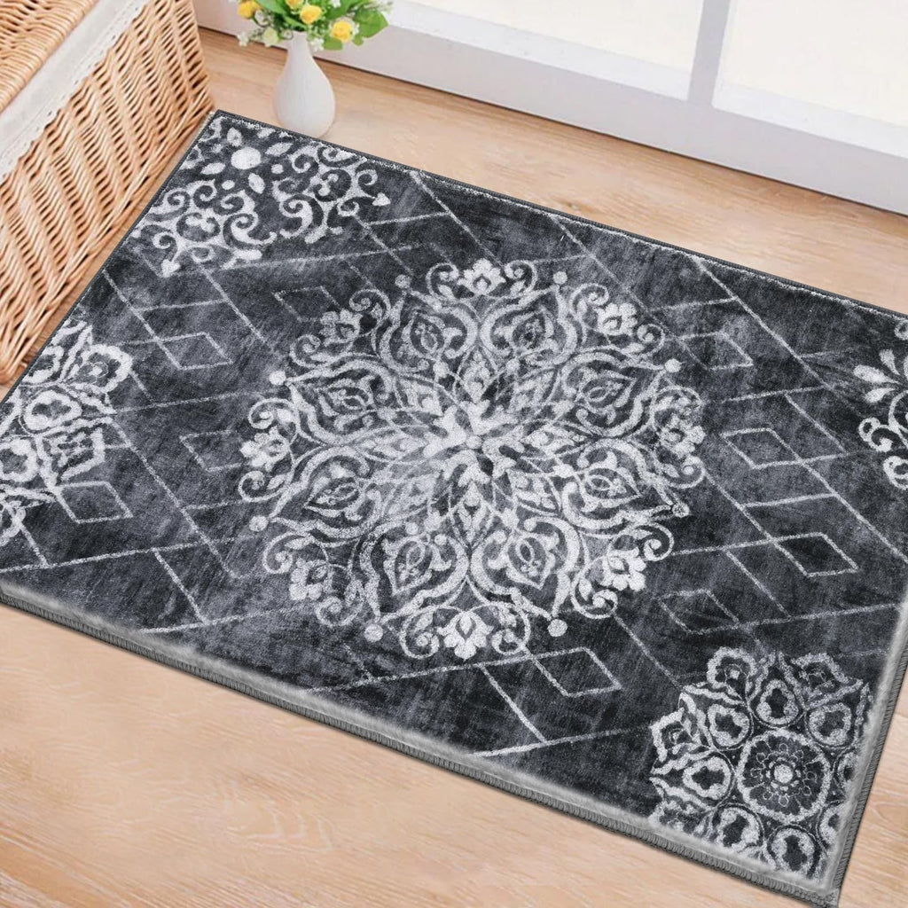 HEBE Indoor Door Mat 2'x3', Washable Welcome Mat for Front Door Entrance