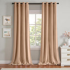 MIULEE Velvet Curtains Blush Beige Elegant Grommet Thermal Insulated Soundproof Room Darkening Curtains/Drapes for Classical Living Room Bedroom Decor 52 x 108 Inch Set of 2