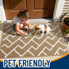 OLANLY Front Door Mat, Non-Slip Rubber Backing, Dirt Resistant and Absorbent, Washable, Easy to Clean Low-Profile Indoor Doormat for Back Door, Entryway, Inside Entrance, 32x20, Beige