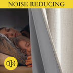 NICETOWN Brich Vintage Open Linen Weave Flax Thermal Curtains, 100% Blackout Curtains 54" Long for Dining Room, Soundproof Window Treatment Drapes for Kitchen, 42" Wide Per Panel, Set of 2