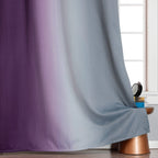 Purple and Grey Ombre Blackout Curtains for Bedroom 52Wx84L Inch 2 Panels