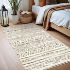 2x4 Washable Entryway Runner Rug: Moroccan Small Area Rug Soft Non Slip Door Mat for Hallway Low Pile Thin Stain Resistant Floor Carpet for Kitchen Bedroom Bathroom Bedside Indoor(2x4,Beige)