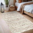 2x4 Runner Rug Washable Moroccan: Non Slip Entryway Throw Rugs Beige