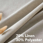 H.VERSAILTEX Living Room Linen Curtains - Nickel Grommet, Semi-Sheer, Energy Saving, Light Filtering Panels for Bedroom, Oatmeal, 2 Panels, 52 x 72 Inch