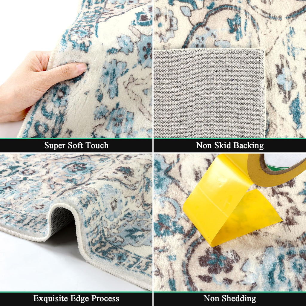 HEBE Hallway Runner Rug 2'8''x12', Washable Non Slip Kitchen Rug Runner