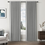 Guken 100% Blackout Linen Curtains 80 Inch Length 2 Panels Set for Living Room Bedroom Back Tab Thermal Insulated Black Out Linen Drapes Room Darkening Window Curtains,Dark Grey
