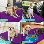 OLANLY Dog Door Mat for Muddy Paws 48x30, Paw Print Design, Absorbs Moisture and Dirt, Absorbent Non-Slip Washable Doormat, Quick Dry Chenille Mud Mat for Dogs, Entry Indoor Entryway Carpet, Purple