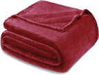 Exclusivo Mezcla Soft Fleece Blanket Twin Size for Bed, Deep Red