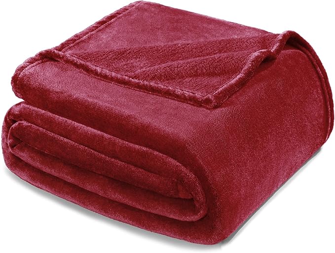 Exclusivo Mezcla Soft Fleece Blanket Twin Size for Bed, Deep Red