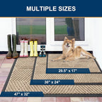 Smiry Front Door Mat Outside Entrance, Heavy Duty Sturdy Natural Rubber Doormat, Trap Dirt and Moisture, Easy Clean Low Profile Welcome Floor Mats for Indoor Outdoor Entry, 35X23 Inch, Mixed Camel