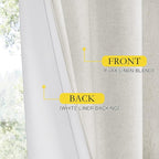 NICETOWN 100% Blackout Linen Texture Curtains 70 inches Long, Ivory, 2 Pcs, Thermal Insulated Full Blackout 2-Layer Lined Drapes, Energy Efficiency Window Draperies for Boy's Room