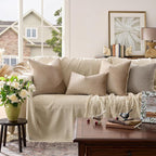 GIGIZAZA Decorative Couch Throw Pillow Covers,Set of 2 Taupe Square Pillow Cushion Covers 22x22 Velvet Pillowcase