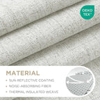 Joydeco Linen Blackout Curtains for Bedroom - 100% Light Blocking 1 Panels, White Drapes 70" W x 96" L, Thermal Insulated Room Darkening Curtains for Living Room, Rod Pocket & Back Tabs