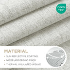 Joydeco Linen Blackout Curtains for Bedroom - 100% Light Blocking 1 Panels, White Drapes 100" W x 84" L, Thermal Insulated Room Darkening Curtains for Living Room, Rod Pocket & Back Tabs