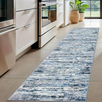 Lansny Modern Abstract Hallway Runner Rug, Grey Blue White Washable Kitchen Runner Non-Slip Soft 2x8 Runner Rug Thin Print Faux Wool Carpet for Entryway Bedroom Laundry Room Indoor Home Decor