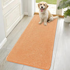 OLANLY Dog Door Mat for Muddy Paws 70x32, Absorbs Moisture and Dirt, Absorbent Non-Slip Washable Doormat, Quick Dry Chenille Mud Mat for Dogs, Entry Indoor Entryway Carpet for Inside Floor, Orange