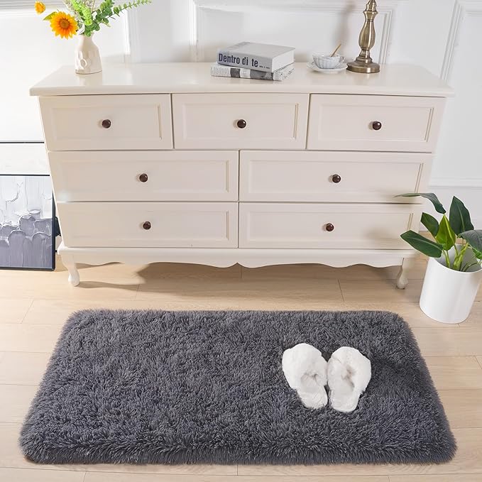 Chicrug Soft Runner Rugs for Bedroom Living Room Plush Fluffy Rug 2x4