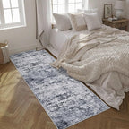 FXRHLP 2.6x8 Washable Runner Rug：Modern Abstract Kitchen Soft Carpet Grey