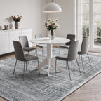 5x7 Area Rug for Living Room Bedroom, Non-Slip Washable Grey Carpet