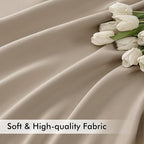 MIULEE Taupe Back Tab Blackout Curtains 52x72 Inches Long 2 Panels Set