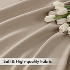 MIULEE Taupe Back Tab Blackout Curtains 52x96 Inch Long 2 Panels Set