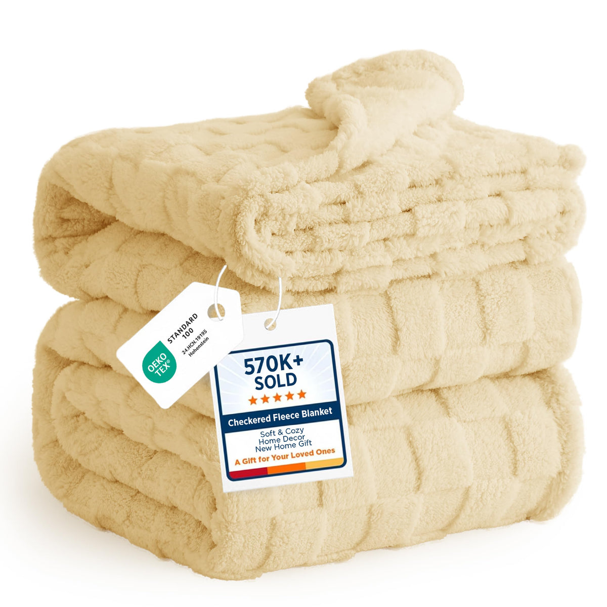 Bedsure Checkered Soft Cozy Queen Blanket for Bed, Sage Green, 90"×90"