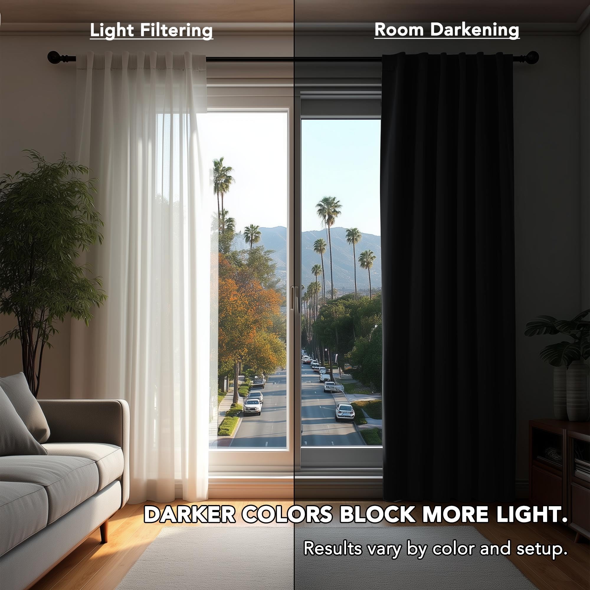 Deconovo Blackout Curtains for Bedroom, Living Room Curtains 84 Inches Long