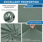 XINEAGE New 4 Pieces Couch Covers for 3 Cushion Couch Super Stretch Thick Soft Sofa Cover Anti Slip Sofa Slipcover Dogs Cats Furniture Protector (Pea Green, 71"-91")