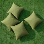 MIULEE Pack of 4 Decorative Throw Pillow Covers Linen Waterproof Pillow Covers Farmhouse Cushion Cases for Outdoor Patio Garden Tent Balcony Couch Sofa18x18 inch Green