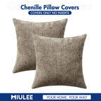 MIULEE Decorative Couch Throw Pillow Covers 22x22 Inch Neutral Khaki 2 Pack