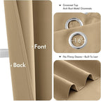 MIULEE Taupe Brown Blackout Curtains for Bedroom Living Room 72 Inches Long 2 Panels, Thermal Insulated Room Darkening Drapes Solid Grommet Noise Reduction Light Blocking Window Treatments 40x72 Inch