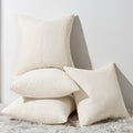 Topfinel Decorative Beige Throw Pillow Covers Cushion Cases, Set of 4 Soft Velvet Modern Double-Sided Designs, Natural Home Decor, Pillow Inserts Not Included (24x24 inch)