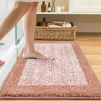 36x24 Large Bathroom Rugs Washable Non Slip, Pink Bath Mat for Bathroom Floor Tub, Soft Absorbent Quick Dry Mats for Shower, Bathtub,Home Decor