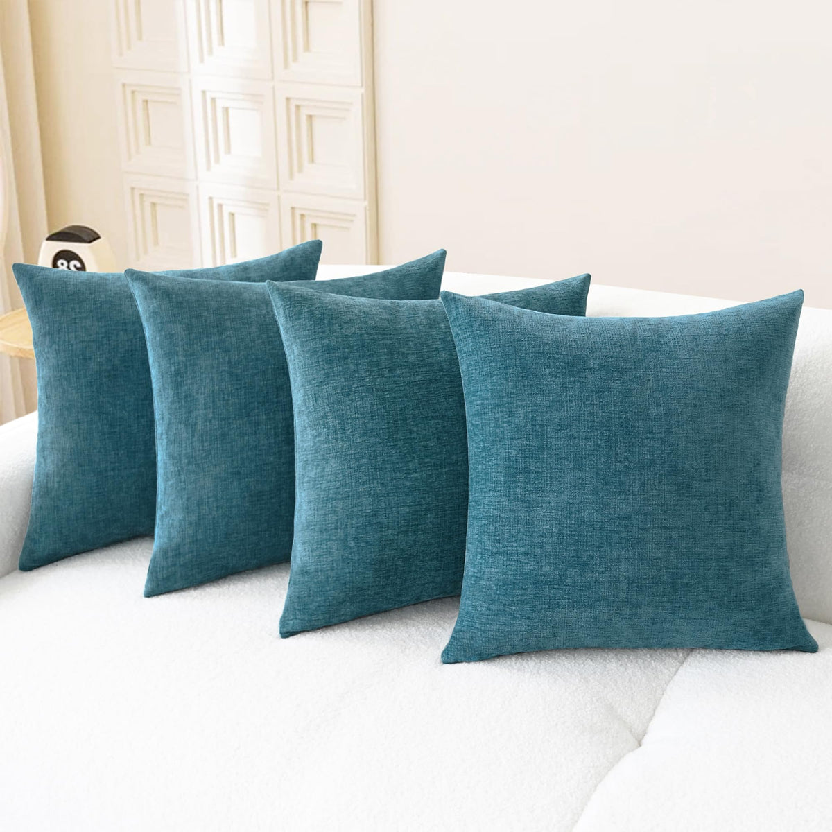 CaliTime Decorative Couch Throw Pillow Covers 18 X 18 Inches Baby Blue