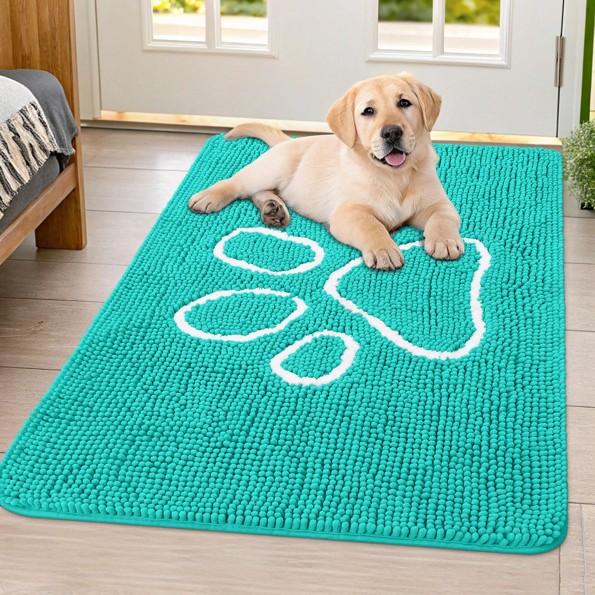 Smiry Dog Door Mat for Muddy Paws, Absorbent Non Slip Dirt Trapper, 40x32