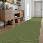 KOZYFLY Extra Long Runners for Hallways 3x20 ft Washable Kitchen Runner Non Slip Rubber Backed Hallway Rug Cotton Entryway Runner Rug Floor Carpet for Indoor Hall, Kitchen, Olive Green/Earthy Green