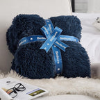 Bedsure GentleSoft Fluffy Navy Blue Throw Blanket for Couch, Dark Blue Gifts for Men, Women, Soft Sherpa Fleece Thick Warm Faux Fur Throw Blanket, Fuzzy Plush Cozy Gifts for Dad Grandpa, 50x60