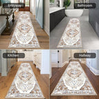 HEBE Hallway Runner Rug 2'8''x8' Washable Vintage Distressed Area Rugs Non Slip Laundry Rug Runner Boho Floor Carpet Runners for Hallways Entryway Laundry Room Kitchen Bathroom