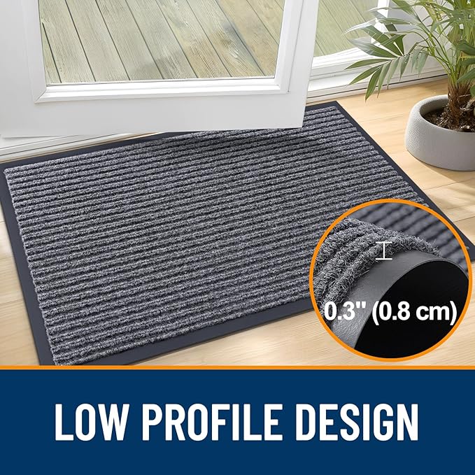 OLANLY 2-Pack Front Door Mats 59x23, Waterproof Heavy-Duty Doormats