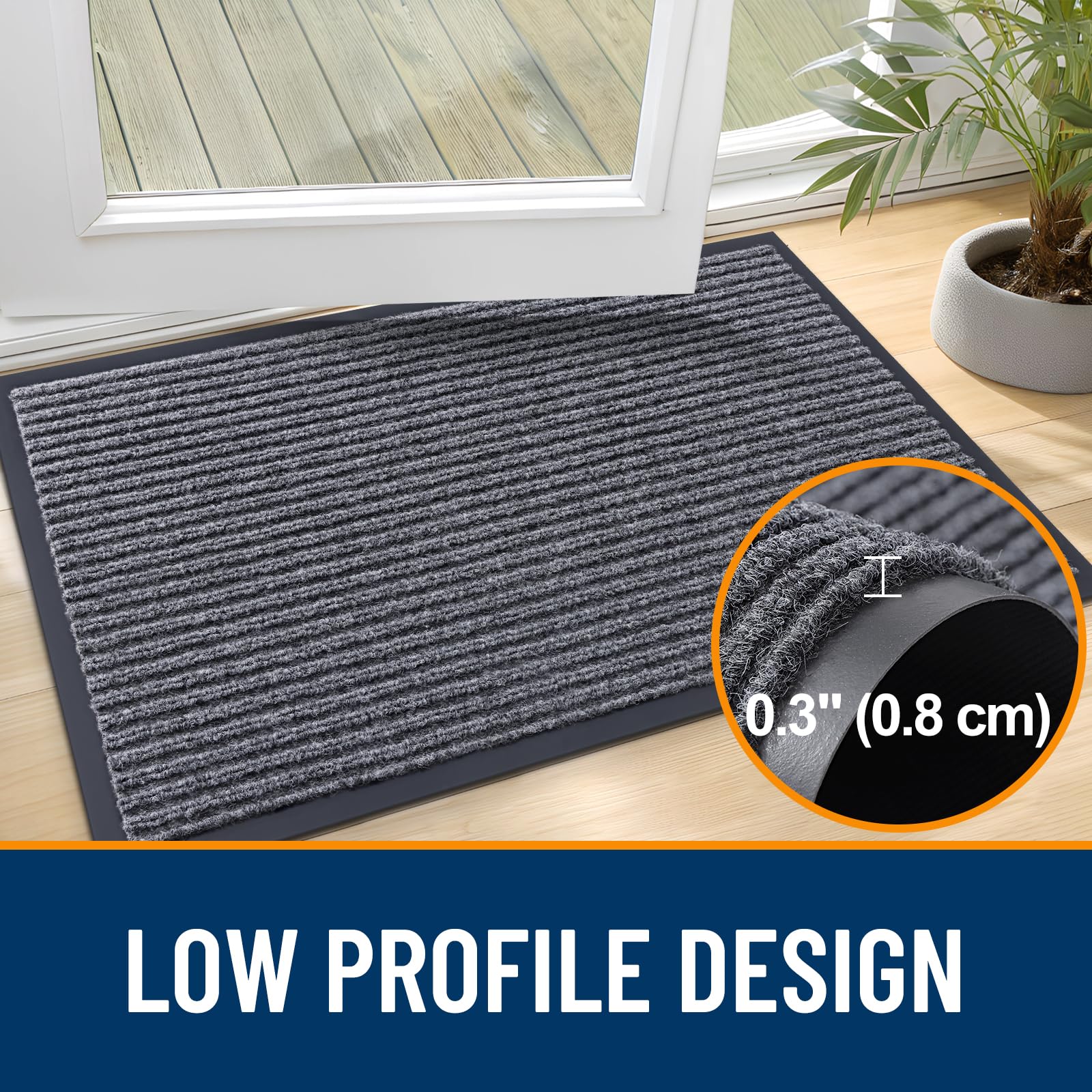 OLANLY Front Door Mat 47x32, Waterproof Heavy-Duty Indoor Outdoor Doormat