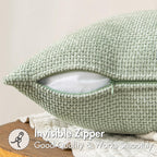 MIULEE Decorative Couch Throw Pillow Covers 20x20 Inch Light Green 2 Pack