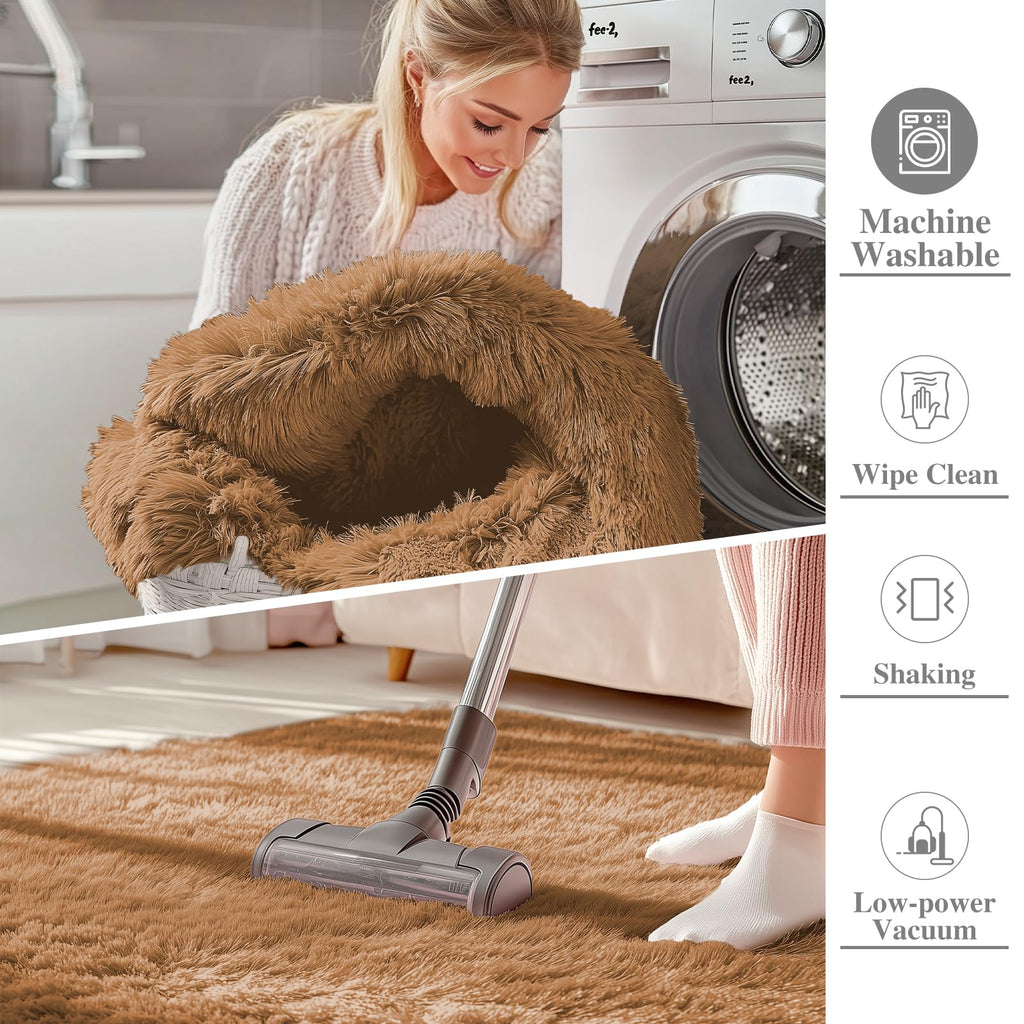 OLANLY 2x6 Machine Washable Runner Rugs for Hallway, Soft Fluffy Shaggy Bedside Rugs for Bedroom, Living Room, Indoor Floor Carpet for Kids Girls and Boys, Nursery Rooms, Home Decor Aesthetic, Khaki