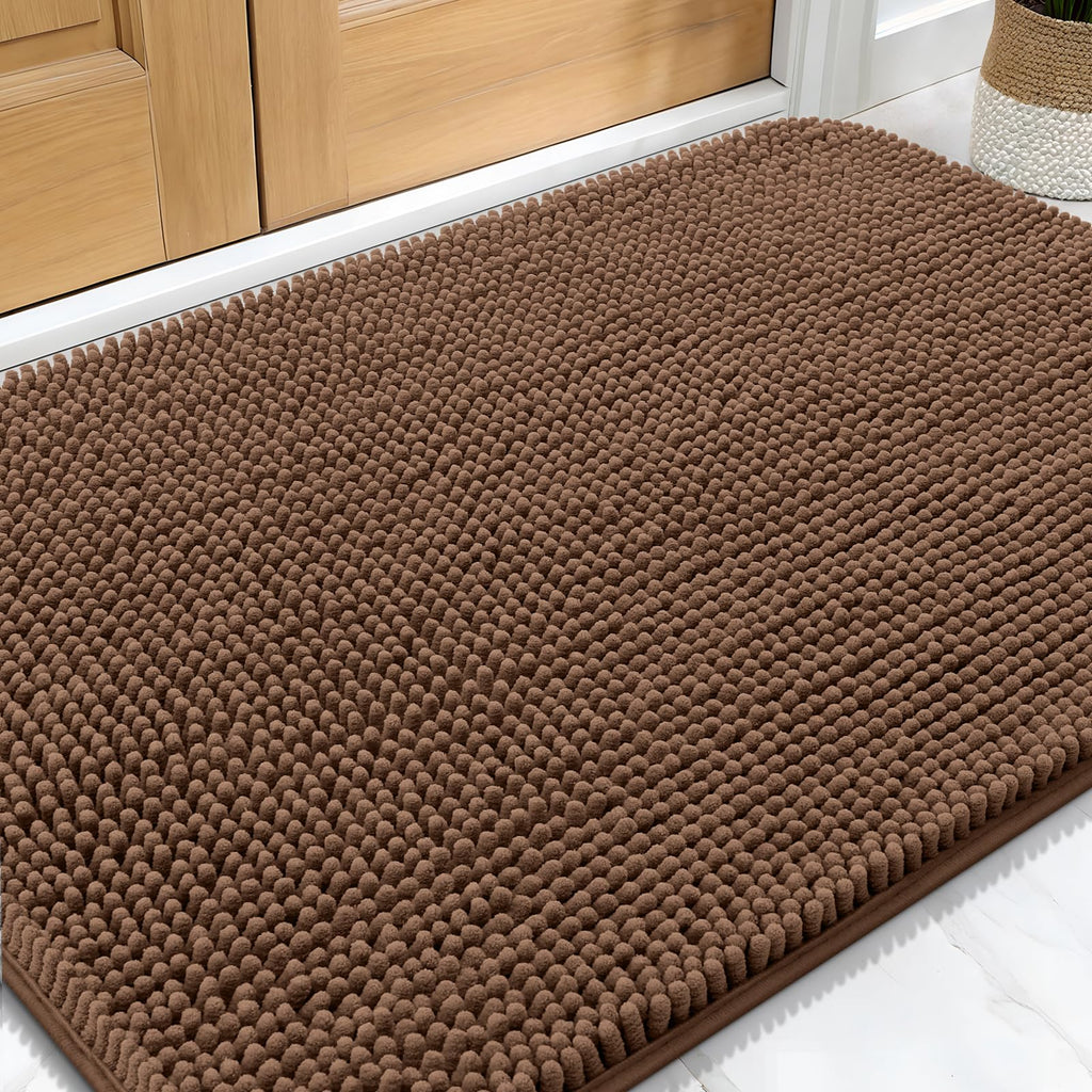 OLANLY Dog Door Mat for Muddy Paws 30x20, Super Absorbent Chenille Mud Mat