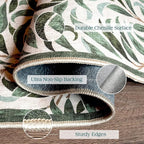 Front Door Mat Outside Entrance - 2x3 Boho Non-Slip Washable Spring Doormat Indoor Outdoor Entrance Sage Olive Green Leaf Rug Small Throw Rugs for Entryway Bedroom Kitchen Front Porch Decor