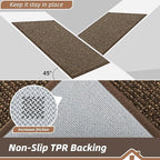 BEQHAUSE Kitchen Rugs and Mats 2PCS, Non-Slip Kitchen Mats for Floor, Absorbent and Stain Resistant Kitchen Runner, Machine Washable Rugs for Kitchen, Laundry & Sink, 20"x32"+20"x48", Brown