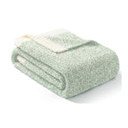 Snuggle Sac Heather Sage Green Throw Blanket for Couch, Reversible Super Soft Knitted Blankets Warm Cozy Fuzzy Throws for Sofa, Bed, Camping, Sage Green, 50x60 inches