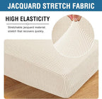 H.VERSAILTEX High Stretch Individual Seat Cushion Covers Sofa Slipcovers Couch Cushion Covers Sofa Covers Featuring Jacquard Textured Twill Fabric (1 Pack for 1 Cushion Chair, Natural, Small)